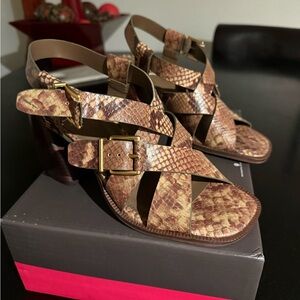 Vince Camuto Tan Snakeskin Heels